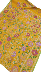 Yellow Banarasi Handloom Real Zari Pure Cotton Saree - Luxurion World