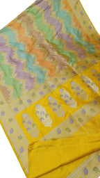 Exquisite Multicolor Banarasi Handloom Pure Katan Silk Rangkat Meenakari Saree - Luxurion World