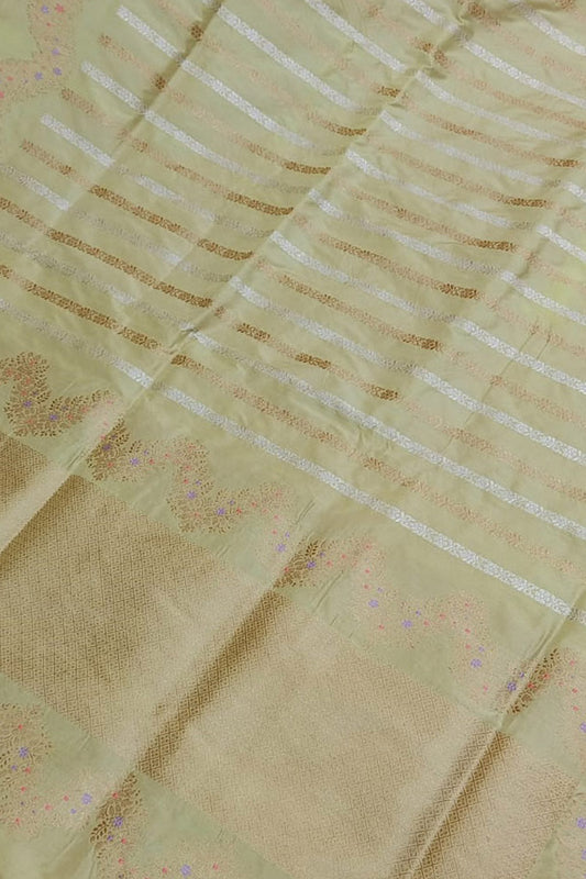 Exquisite Yellow Banarasi Handloom Pure Katan Silk Saree - Luxurion World