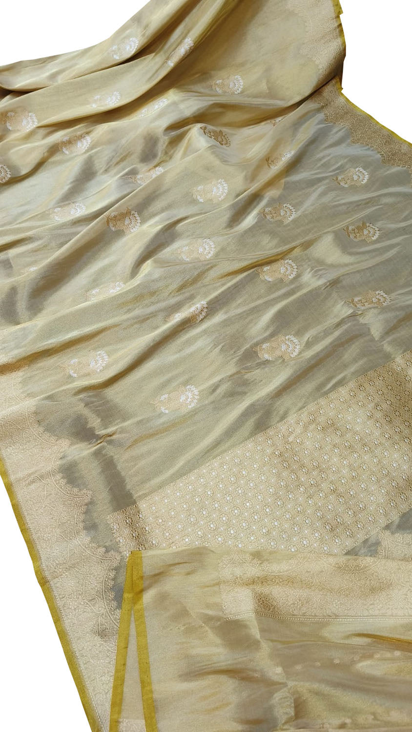 Elegant Pastel Banarasi Tissue Silk Saree - Luxurion World