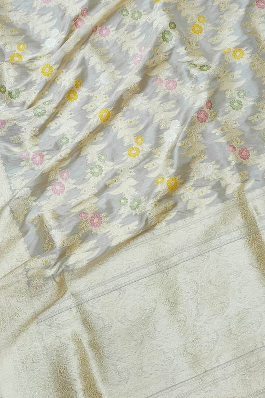 Exquisite Pastel Banarasi Handloom Tissue Silk Saree - Luxurion World