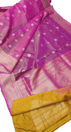 Exquisite Pink Banarasi Tissue Silk Saree - Handloom Beauty - Luxurion World