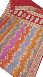 Exquisite Multicolor Banarasi Silk Rangkat Saree - Luxurion World