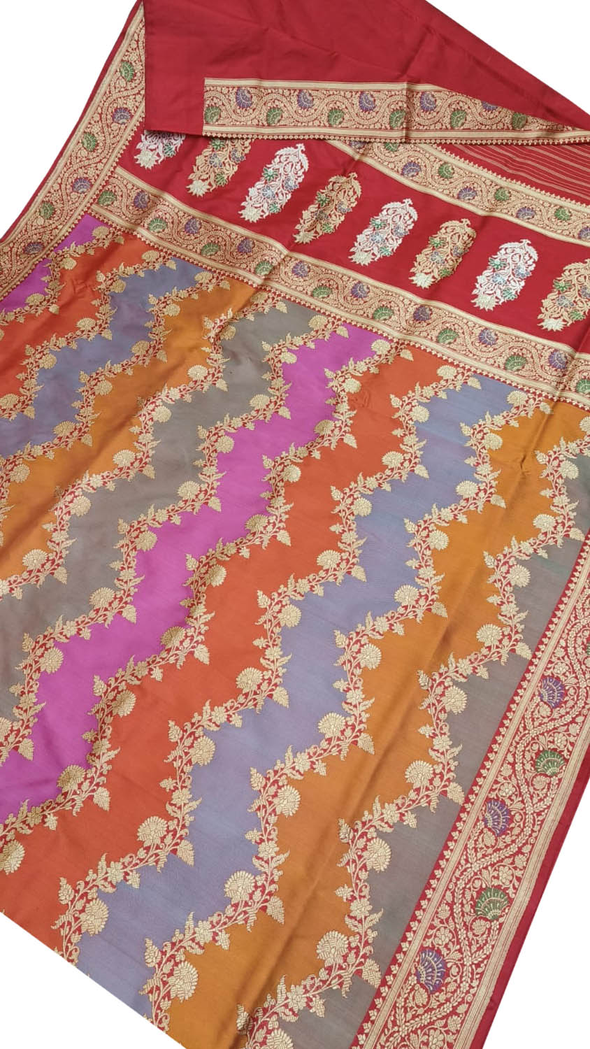 Exquisite Multicolor Banarasi Silk Rangkat Saree - Luxurion World