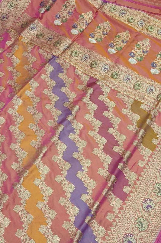 Exquisite Multicolor Banarasi Silk Rangkat Saree