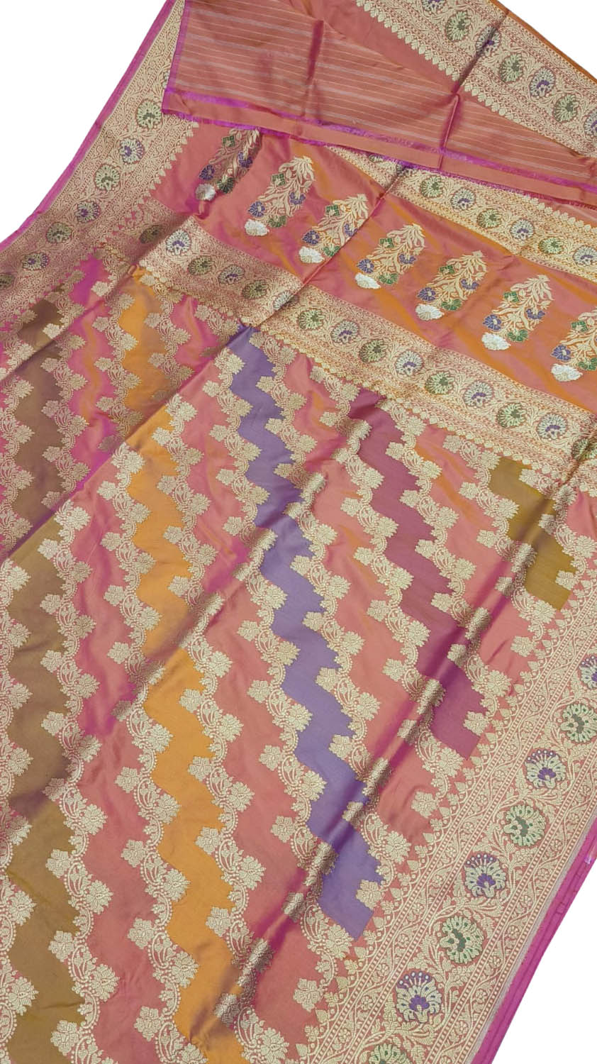 Exquisite Multicolor Banarasi Silk Rangkat Saree - Luxurion World