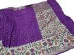 Elegant Purple Banarasi Handloom Tussar Georgette Meenakari Saree - Luxurion World