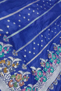 Elegant Blue Banarasi Handloom Tussar Georgette Meenakari Saree - Luxurion World