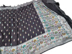 Elegant Black Banarasi Handloom Tussar Georgette Meenakari Saree - Luxurion World
