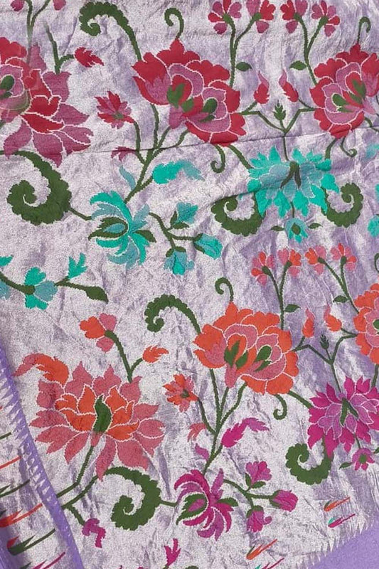 Elegant Purple Banarasi Tussar Georgette Saree - Luxurion World