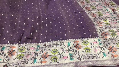 Elegant Purple Banarasi Tussar Georgette Saree - Luxurion World