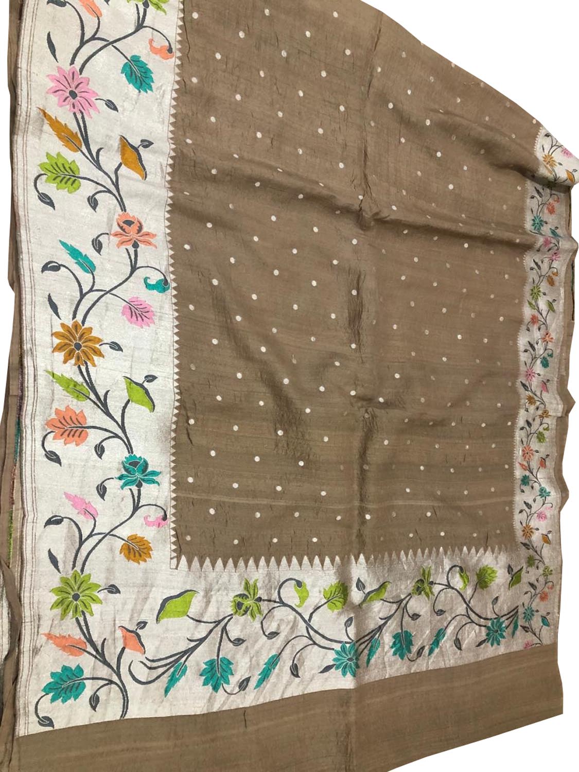 Elegant Brown Banarasi Tussar Georgette Saree - Luxurion World