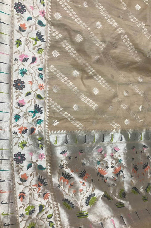 Elegant Pastel Banarasi Tussar Georgette Saree - Luxurion World