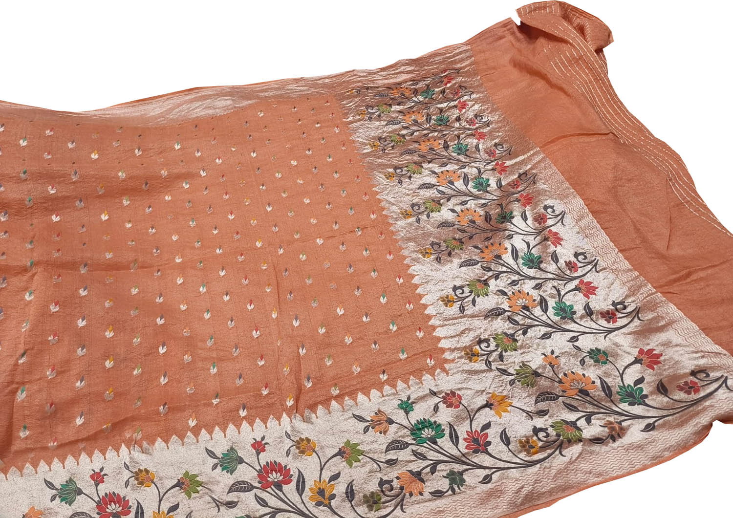 Elegant Orange Banarasi Tussar Georgette Saree - Luxurion World