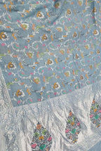 Elegant Blue Banarasi Tussar Georgette Saree - Luxurion World