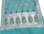 Exquisite Blue Banarasi Handloom Tussar Georgette Saree - Luxurion World