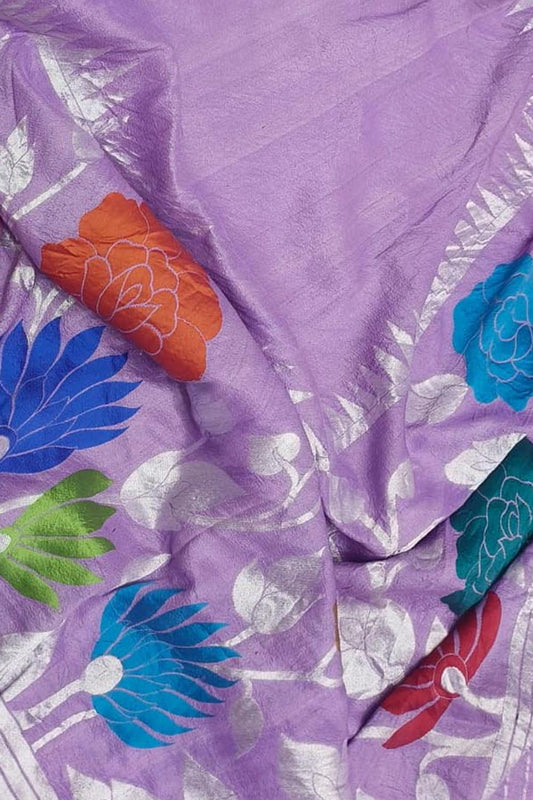 Elegant Purple Banarasi Tussar Georgette Saree - Luxurion World
