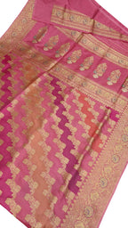 Multicolor Banarasi Pure Katan Silk Handloom Rangkat Saree - Luxurion World
