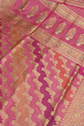 Multicolor Banarasi Pure Katan Silk Handloom Rangkat Saree - Luxurion World