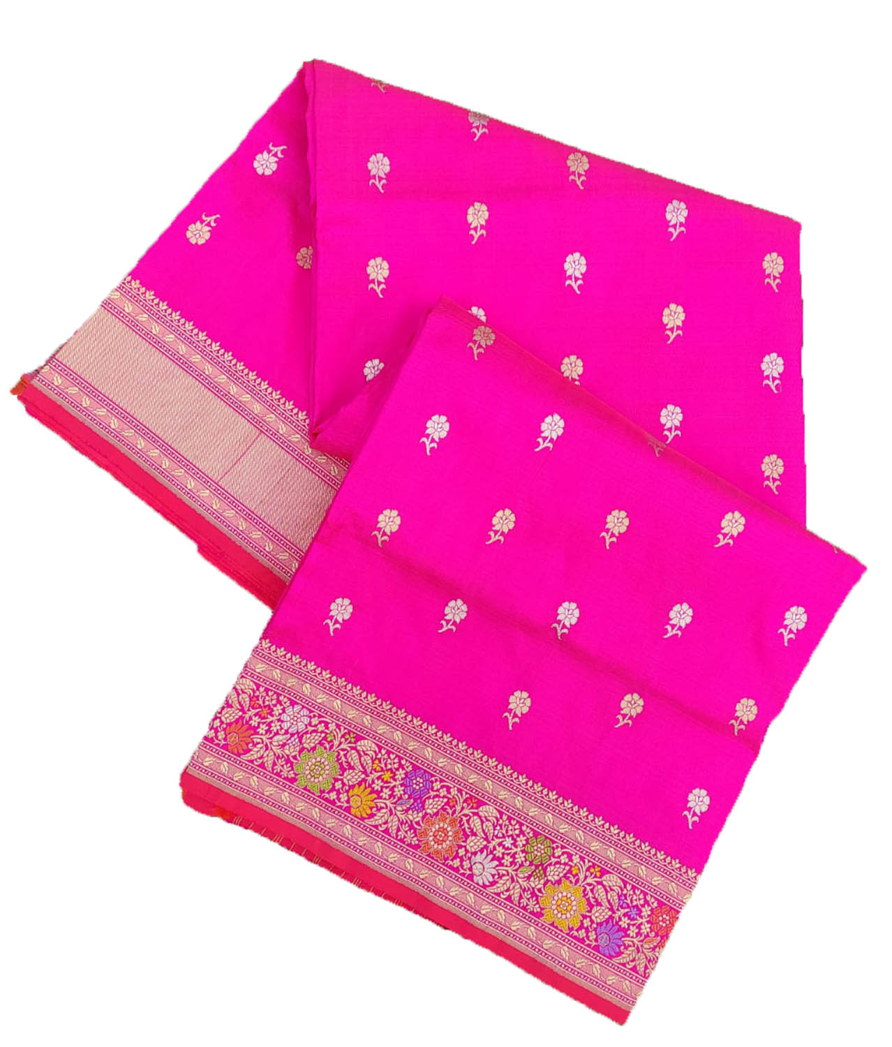 Pink Handloom Banarasi Pure Katan Silk Meenakari Saree - Luxurion World
