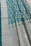 Green Banarasi Handloom Pure Katan Silk Saree - Luxurion World