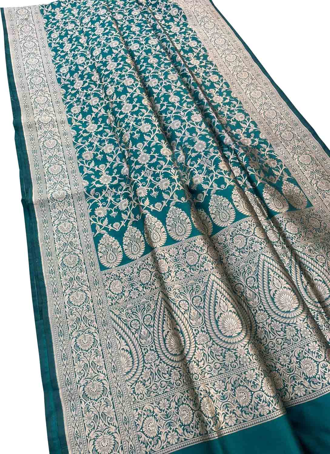 Shop the Finest Green Banarasi Handloom Pure Katan Silk Saree