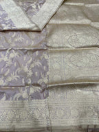 Purple Banarasi Handloom Pure Katan Silk Saree - Luxurion World