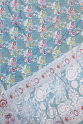 Blue Banarasi Handloom Pure Tussar Georgette Meenakari Saree - Luxurion World