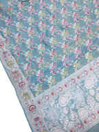 Blue Banarasi Handloom Pure Tussar Georgette Meenakari Saree - Luxurion World