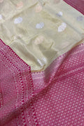 Elegant Pastel Banarasi Handloom Pure Tissue Silk Saree - Luxurion World