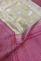 Elegant Pastel Banarasi Handloom Pure Tissue Silk Saree - Luxurion World