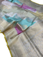 Stunning Multicolor Banarasi Rangkat Handloom Pure Katan Silk Saree - Luxurion World