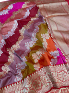 Exquisite Multicolor Banarasi Handloom Rangkat Pure Katan Silk Saree - Luxurion World
