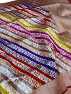 Exquisite Multicolor Banarasi Handloom Rangkat Pure Katan Silk Saree - Luxurion World