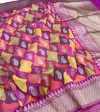 Exquisite Multicolor Banarasi Handloom Rangkat Pure Katan Silk Saree - Luxurion World