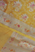 Yellow Banarasi Handloom Pure Katan Silk Meenakari Saree: Exquisite Elegance in Traditional Artistry - Luxurion World