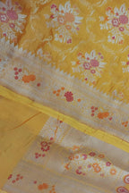 Yellow Banarasi Handloom Pure Katan Silk Meenakari Saree: Exquisite Elegance in Traditional Artistry - Luxurion World