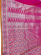 Elegant Pink Banarasi Handloom Pure Katan Silk Meenakari Saree - Luxurion World