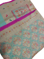 Elegant Blue Banarasi Handloom Pure Katan Silk Meenakari Saree - Luxurion World