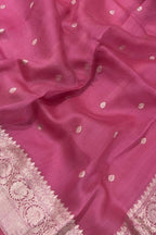 Pink Banarasi Kora Silk Saree - Luxurion World
