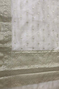 Off White Banarasi Kora Silk Saree - Luxurion World