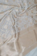 Pastel Handloom Banarasi Soft Katan Silk Opara Fully Kariyal Weaved Saree - Luxurion World