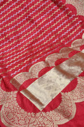 Red Handloom Banarasi Pure Katan Silk Sona Roopa Saree - Luxurion World
