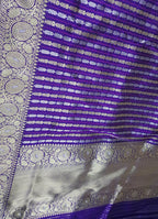Purple Handloom Banarasi Pure Katan Silk Sona Roopa Saree - Luxurion World