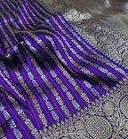 Purple Handloom Banarasi Pure Katan Silk Sona Roopa Saree - Luxurion World