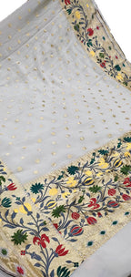 Dyeable Handloom Banarasi Chiffon Georgette Paithani Border Saree - Luxurion World