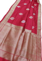 Red Banarasi Handloom Pure Katan Silk Saree - Luxurion World