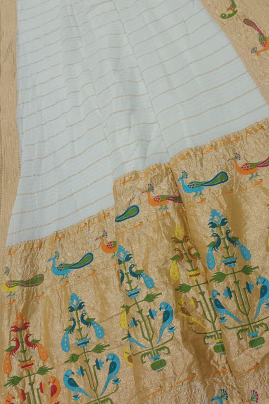 Dazzling Dyeable Banarasi Handloom Pure Tussar Georgette Saree - Luxurion World