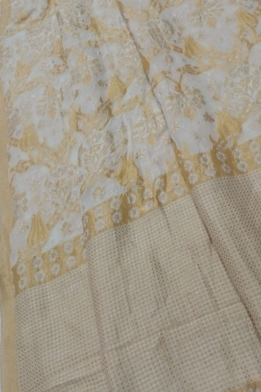 Dazzling Dyeable Banarasi Handloom Pure Tussar Georgette Saree - Luxurion World