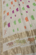 Dazzling Dyeable Banarasi Handloom Pure Tussar Georgette Saree - Luxurion World